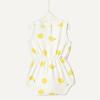 image:imageAmazon Essentials x Sofia Grainge Baby Girls Lightweight French Terry Sleeveless Shorts RomperIvory Big Lemon
