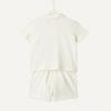 image:imageAmazon Essentials x Sofia Grainge Toddlers and Baby Boys Cotton Pique Short Sleeve Shirt amp Shorts Play SetIvory Navy Petit Soleil