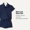 image:imageAmazon Essentials x Sofia Grainge Toddlers and Baby Boys Cotton Pique Short Sleeve Shirt amp Shorts Play SetNavy