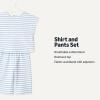 image:imageAmazon Essentials x Sofia Grainge Toddlers and Baby Girls Cotton Pique Short Sleeve TShirt amp Pants Play SetBlue Uneven Thin Stripe