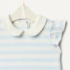 image:imageAmazon Essentials x Sofia Grainge Toddlers and Baby Girls Cotton Short Sleeve Blouses with Ruffles Pack of 2Light BlueStripe