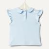 image:imageAmazon Essentials x Sofia Grainge Toddlers and Baby Girls Cotton Short Sleeve Blouses with Ruffles Pack of 2Light BlueStripe
