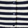 image:imageAmazon Essentials x Sofia Grainge Toddlers and Baby Girls Cotton Short Sleeve Button Front Sweater with Peter Pan CollarIvory Navy Polo Stripe
