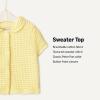 image:imageAmazon Essentials x Sofia Grainge Toddlers and Baby Girls Cotton Short Sleeve Button Front Sweater with Peter Pan CollarLight Yellow