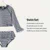 image:imageAmazon Essentials x Sofia Grainge Toddlers and Baby Girls TwoPiece Long Sleeve Rashguard Set MultipacksIvory Navy Even Stripe