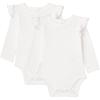 image:imageAmazon Essentials Baby Girls LongSleeved Ruffle BodysuitsWhite