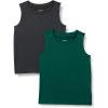 image:imageAmazon Essentials Boys Tech Stretch Muscle Tank Top MultipacksDark GreenHeather Graphite