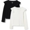 image:imageAmazon Essentials Girls and Toddlers Long Sleeve Ruffle TShirtBlackIvory