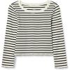 Eggshell White Black French Stripes