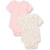 image:imageAmazon Essentials Unisex Babies Short Sleeve Henley Bodysuit Pack of 2Pale PinkDots