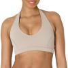 image:imageAmazon Essentials Womens Active FormFlex Buttery Soft Light Support Halter VNeck Sports BraTaupe