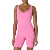 image:imageAmazon Essentials Womens Active Formflex Buttery Soft One Piece Shorts Romper Jumpsuit with BuiltIn BraPink