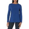 image:imageAmazon Essentials Womens Active Quick Dry Tech Stretch Lightweight LongSleeve Crewneck TShirt Available in Plus SizeNavy