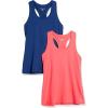 image:imageAmazon Essentials Womens Active Quick Dry Tech Stretch Racerback Scoop Neck Tank Top MultipacksBlueCoral Pink