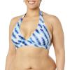 image:imageAmazon Essentials Womens LightSupport Padded Tie Halter Bikini Swimsuit Top Available in Plus SizeBlue Tie Dye