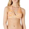 image:imageAmazon Essentials Womens LightSupport Padded Tie Halter Bikini Swimsuit Top Available in Plus SizeYellow Multi Folk Floral