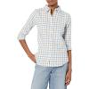 image:imageAmazon Essentials Womens RegularFit LongSleeve Lightweight Plaid Flannel ShirtBlue Red Madras Plaid