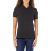 image:imageAmazon Essentials Womens ShortSleeve Polo Shirt Soft Stretch Cotton Jersey Available in Plus SizeBlack