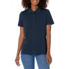 image:imageAmazon Essentials Womens ShortSleeve Polo Shirt Soft Stretch Cotton Jersey Available in Plus SizeNavy