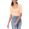 image:imageAmazon Essentials Womens SlimFit Half Sleeve Square Neck Summer TShirtCoral Orange