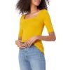 image:imageAmazon Essentials Womens SlimFit Half Sleeve Square Neck Summer TShirtDark Golden Yellow