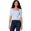 image:imageAmazon Essentials Womens SlimFit Half Sleeve Square Neck TShirtLight Blue