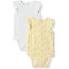 image:imageAmazon Essentials x Sofia Grainge Baby Girls Cotton Ruffle Sleeve Bodysuit with Embroidered Detail Pack of 2WhiteStripe Floral