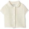 image:imageAmazon Essentials x Sofia Grainge Toddlers and Baby Girls Cotton Short Sleeve Button Front Sweater with Peter Pan CollarIvory