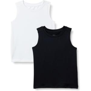 image:imageAmazon Essentials Boys Tech Stretch Muscle Tank Top MultipacksBlackWhite