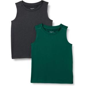 image:imageAmazon Essentials Boys Tech Stretch Muscle Tank Top MultipacksDark GreenHeather Graphite