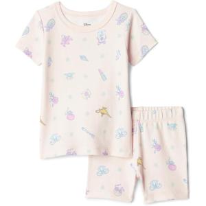 image:imageAmazon Essentials Disney Unisex Toddlers and Babies Short Sleeve Pajama SetPink Princess Icons