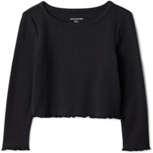 image:imageAmazon Essentials Girls and Toddlers LongSleeve Cropped Rib TopBlack