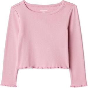 image:imageAmazon Essentials Girls and Toddlers LongSleeve Cropped Rib TopMauve