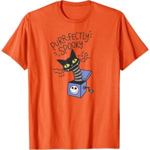 image:imageAmazon Essentials Mens Nightmare Before Christmas Purrfectly Spooky Cat in the Box TShirt White Graphic Print SmallOrange