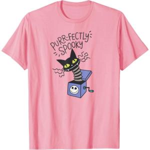 image:imageAmazon Essentials Mens Nightmare Before Christmas Purrfectly Spooky Cat in the Box TShirt White Graphic Print SmallPink