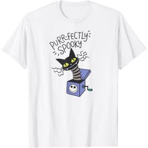 image:imageAmazon Essentials Mens Nightmare Before Christmas Purrfectly Spooky Cat in the Box TShirt White Graphic Print SmallWhite
