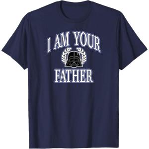 image:imageAmazon Essentials Star Wars Mens Darth Vader I Am Your Father Collegiate Crest TShirt Black SmallNavy Blue