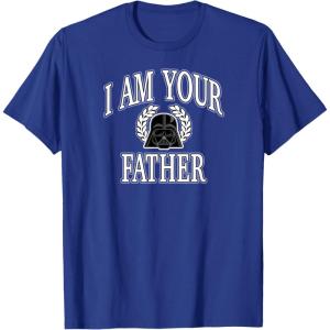 image:imageAmazon Essentials Star Wars Mens Darth Vader I Am Your Father Collegiate Crest TShirt Black SmallRoyal Blue