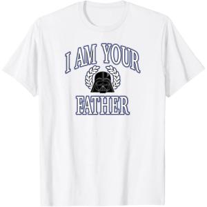 image:imageAmazon Essentials Star Wars Mens Darth Vader I Am Your Father Collegiate Crest TShirt Black SmallWhite