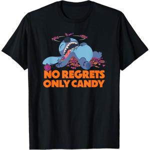 image:imageAmazon Essentials Stitch Halloween No Regrets Only Candy TShirtBlack