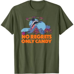 image:imageAmazon Essentials Stitch Halloween No Regrets Only Candy TShirtOlive Green