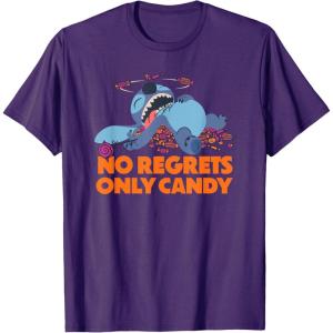 image:imageAmazon Essentials Stitch Halloween No Regrets Only Candy TShirtPurple