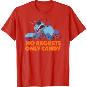 image:imageAmazon Essentials Stitch Halloween No Regrets Only Candy TShirtRed