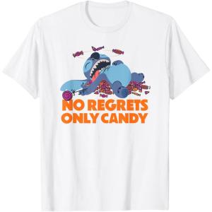 image:imageAmazon Essentials Stitch Halloween No Regrets Only Candy TShirtWhite