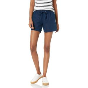 image:imageAmazon Essentials Womens 5 Inseam Drawstring Elastic Waist Linen Blend Summer ShortsDark Blue