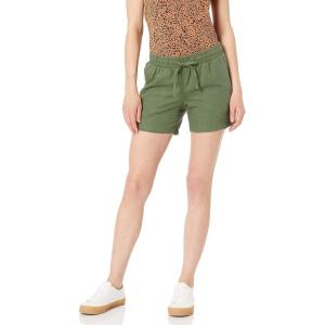 image:imageAmazon Essentials Womens 5 Inseam Drawstring Elastic Waist Linen Blend Summer ShortsMilitary Green