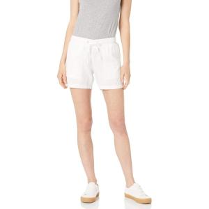 image:imageAmazon Essentials Womens 5 Inseam Drawstring Elastic Waist Linen Blend Summer ShortsWhite