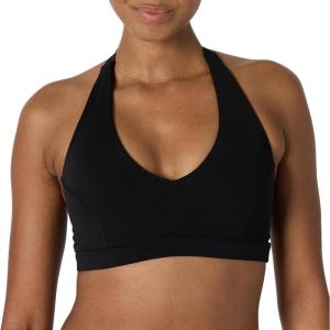 image:imageAmazon Essentials Womens Active FormFlex Buttery Soft Light Support Halter VNeck Sports BraBlack