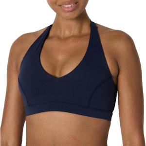 image:imageAmazon Essentials Womens Active FormFlex Buttery Soft Light Support Halter VNeck Sports BraNavy
