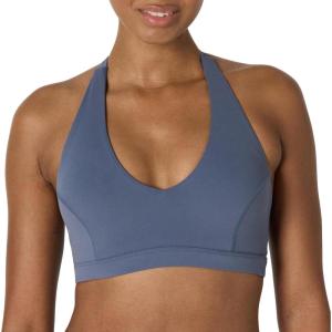 image:imageAmazon Essentials Womens Active FormFlex Buttery Soft Light Support Halter VNeck Sports BraSlate Grey